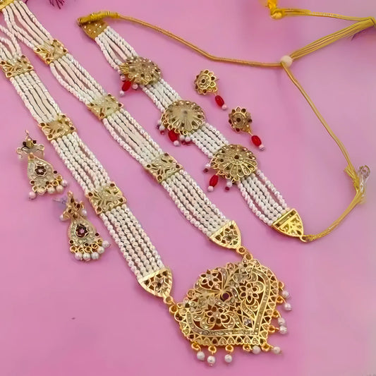 Ethnic Bridal Kundan & Moti Mala Set