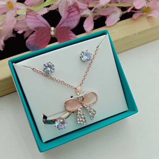 Rose Gold Bow Elegance Set