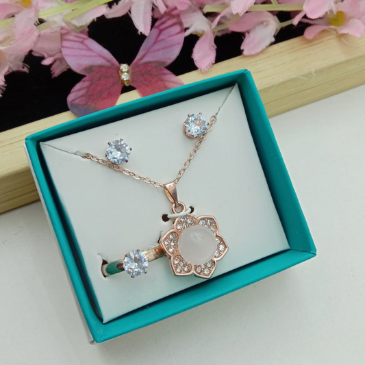 Rose Gold Floral Elegance Set